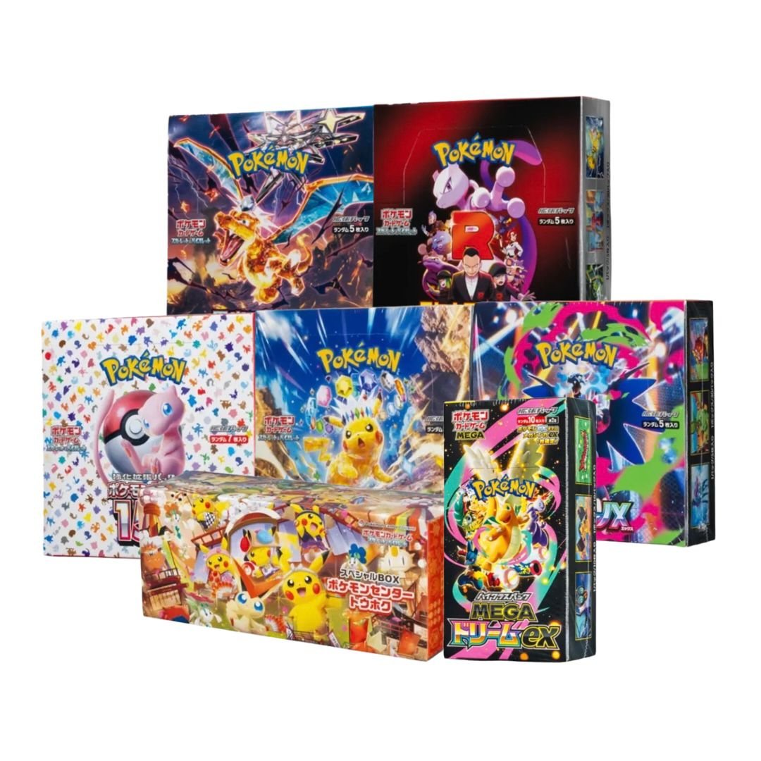 Japanese sealed Pokemon card boxes